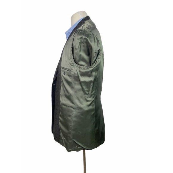 Austin Reed Brown Wool Houndstooth Blazer Jacket Sport Coat Elbow Patch 42L - Picture 7 of 10